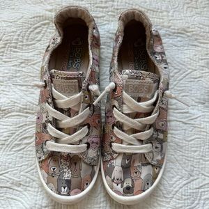 Women's BOBS Slip On Sneakers - Puppy Print